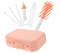 Beaupretty 1 Set Travel Bottle Cleaning Brush Set with Nipple and Straw Brushes Portable Bottle Drying Rack Lightweight Practical for Home and Travel Use