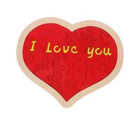 Beaupretty 1 Set Unique Wooden Heart Shaped Jigsaw Puzzle Romantic Large Red Heart Ornament for Weddings Anniversaries Valentine's Day Soothing Activity for Home and Office Decoration