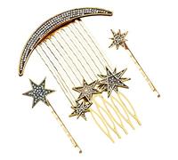 Beaupretty 1 Set Vintage Star Clips Set Retro Hairstyle Accessories for Weddings Parties Special Occasions Elegant Hair Combs with Rhinestone Detail for Women