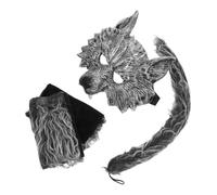 Beaupretty 1 Set Wolf Costume Set with Mask Tail Gloves Complete Cosplay Accessories for Halloween Dance Parties Roleplaying Games Festival Ready Wolf Dress Up Prop