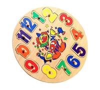 Beaupretty 1 set Wooden Clock Clown Puzzle Educational Digital Clock Sorting Game for Promotes Color Recognition Telling Skills Safe Design for Preschoolers