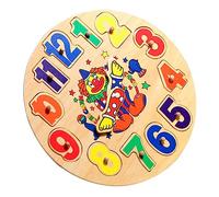 Beaupretty 1 set Wooden Clock Matching Blocks Educational Preschool Plaything for Enhances Fine Motor Skills Concepts Colors Shapes for Family Interaction
