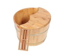 Beaupretty 1 Set Wooden Foot Soaking Bucket with Lid and Massager Insulated Foot Basin for for Relaxation and Muscle Relief