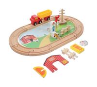 Beaupretty 1 Set Wooden Train Track Set for Farm Animal Train Plaything Educational for Encourages Imaginative Play and Language Development