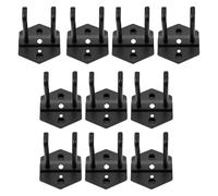 Beaupretty 10 Pack Iron Pegboard Hooks Black Matte 50mm Square Wall Mount | Multi angle hanging, horizontal or vertical use, heavy duty build, universal fit for slat wall and pegboard systems