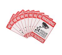 Beaupretty 10 Pack Outdoor Video Surveillance Warning Stickers 5.8x3.9 Inch Security Camera Sign for Home Front Yard Fence Safety Alert Decals