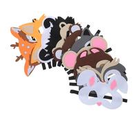 Beaupretty 10 Pcs Cartoon Felt Animal Face Masks with Rope for Birthday Cosplay Halloween Party Supplies Soft Comfortable Jungle Forest Theme Masks for Preschool Classroom Rewards
