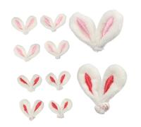 Beaupretty 10 Pcs DIY Bunny Ear Accessories Plush Rabbit Costume Decorations Craft Supplies for Boys and Girls for Easter Halloween and Themed Parties