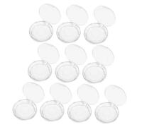 Beaupretty 10 Pcs Eyelash Storage Box Thick Transparent Diamond Cut Lash Organizer with Self-Adhesive Circle Trays for Travel Cosmetic Women Storage