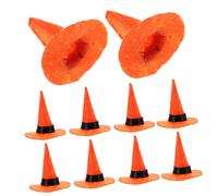 Beaupretty 10 pcs Mini Felt Witch Hats for Halloween Orange Gnome Hat for Cosplay Carnival and Crafting Projects Comfortable Felt Material for Halloween Celebrations
