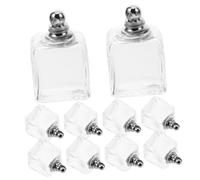 Beaupretty 10 Pcs Mini Glass Ball Charms Fillable Wish Bottle Pendants for DIY Jewelry Making Transparent Hollow Globe with White Screw Cap for Bracelet and Necklace Charms