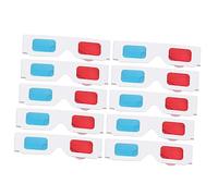 Beaupretty 10 pcs Paper Glasses Red Blue Anaglyph Movie Viewing Glasses for Home Theater Gaming Dvds Adults Portable Lightweight Design