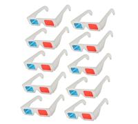 Beaupretty 10 pcs Red and Blue Paper Movie Glasses Lightweight Anaglyph Viewing Glasses for Home Theater Movies Games and Photos