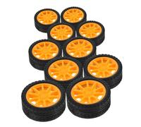 Beaupretty 10 Pcs Rubber DIY Car Wheels with Axle for Model Cars Robotics Science Projects Replacement Wheels for Boys and Creative Play
