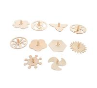 Beaupretty 10 Pcs Unpainted Wooden Spinning Tops DIY Craft Gyroscopes for Handmade Wood for Creative Painting and Artistic Expression Party Favors for Boys and Educational