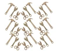 Beaupretty 10 Sets Miniature Dollhouse Tools for DIY Crafting Realistic Alloy Miniature Tool Display with Wrench Scissors Hammer for Dollhouse Repairing and Creative Model Building