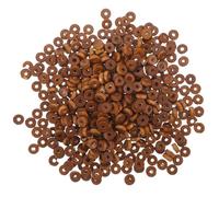 Beaupretty 1000pcs Coffee Wood Beads Small Flat Round Spacer Beads for Jewelry DIY Making Multi-Function Craft Not Easy to Break or Fade for Bracelets and Anklets