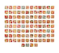 Beaupretty 100pcs 15mm Printed Wooden Buttons Two-Hole DIY Garment Buttons for Sewing Crafting Decorative Accessories