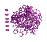 Beaupretty 100pcs Adjustable Poultry Identification Rings Numbered Chicken Leg Bands Plastic Foot Marking Bands for Pigeons Chicks and Bantam Birds in Purple