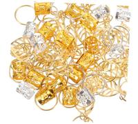 Beaupretty 100PCS Alloy Dreadlock Rings 8x9mm Hair Cuffs for Creative Hair Styling Accessories Suitable for Barbers and Home Use