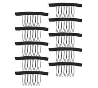 Beaupretty 100Pcs Black 7-Tooth Wig Combs Clips for Wig Making and Hairpiece Securing, Metal Snap Hair Extension Clips with Pointed Ends for Women’S Styling and Cap Attachment