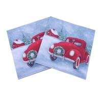 Beaupretty 100pcs Christmas Patterned Paper Napkins Red Disposable Tissue Paper with Unique and Creative Design for Birthday Party and Wedding Use