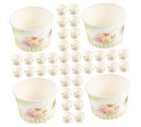 Beaupretty 100pcs Disposable Ice Cream Bowls Paper Cups for Cold Desserts Pudding Yogurt Snack Cups for Parties and Summer Treats