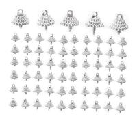 Beaupretty 100pcs DIY Round Xmas Ornament Caps Plastic Replacement Top Hanging Decorations for Christmas Tree Crafts Silver Easy Install