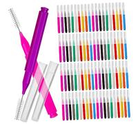 Beaupretty 100pcs Interdental Brushes Cleaning Brush for Gum Dental Floss Braces Toothbrush Eyebrow Lamination Kit