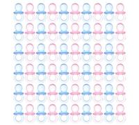 Beaupretty 100pcs Mini Clear Acrylic Pacifiers Shower Favors Gender Neutral Table Decorations Lightweight Newborn Pacifier Figurines for Party Props Guest Souvenirs and Shower Games