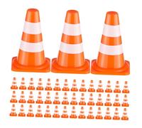 Beaupretty 100pcs Mini Traffic Cones - Barricades Miniature Traffic Scene Roadblock Toys Kids Educational Cognitive Road Sign Models