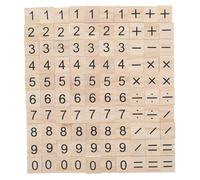 Beaupretty 100pcs Mini Wooden Number Tiles for Teaching Educational Math Practice Craft Number Symbols DIY Learning for Home Classroom Kindergarten Enhancing Motor Skills
