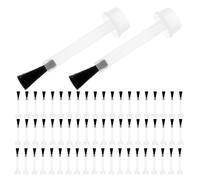 Beaupretty 100pcs Nail Art Replacement Brush for Gel Polish Dip Powder Plastic Replaceable Nail Brushes Spare Heads for Manicure Salon Use