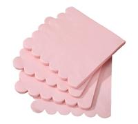 Beaupretty 100pcs Pink Fan-Shaped Napkins Scalloped Disposable Napkins Elegant Paper for Wedding Shower Dinner Party Everyday Use