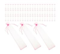 Beaupretty 100pcs Pink Organza Drawstring Bags for Folding Hand Fans, Breathable Mesh Pouches with Dustfree Protection, for Bridal Shower and Organizing Small Items