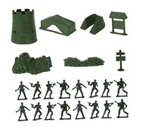 Beaupretty 100pcs Plastic Soldier Model Kit Military Figurines for Interactive Play Enhances Creativity Cooperation and in Green