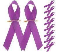 Beaupretty 100pcs Purple Fabric Ribbon Lapel Pins Small Ribbon Pin with Tear Resistance and Practical Features for Parties and Carnivals Awareness Products