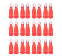 Beaupretty 100Pcs Red Finger Toothbrushes for Adults with Extra Soft Bristles, Mini Manual Toothbrushes for Prisons, Nursing Homes, and Detention Centers, Portable Oral Care Tool