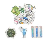 Beaupretty 100Pcs Science DIY Suitcase Stickers for Scrapbook Notebook Self Adhesive Biology Lab Decor for Travel Cases Classroom Decoration with Unique Chemistry Equipment Patterns