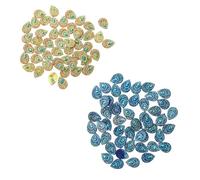 Beaupretty 100pcs Teardrop Flat Base Resin Rhinestones 18x13mm Sewing Rhinestone Patch for DIY Dress Embroidery Craft Yellow and Blue for Clothing Decoration