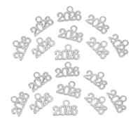 Beaupretty 100pcs Year Alloy Charms for DIY Keychain Accessories Decorative Pendants Alloy Crafting Souvenirs for Jewelry Making and Keyring Decorations