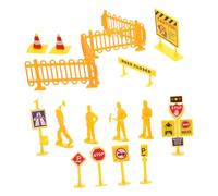 Beaupretty 108pcs Traffic Signs Playset for Realistic Roadblocks and Street Signals Educational for Role Playing and Learning Traffic Rules Portable Miniature Design