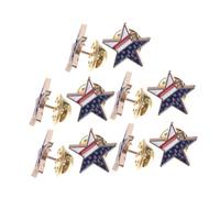 Beaupretty 10pcs American Flag Five Pointed Star Brooch Pins Vibrant Lapel Pins for Independence Day Celebrations Versatile Accessories for Parties and Parades