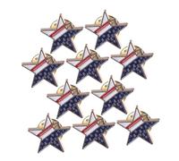 Beaupretty 10pcs American Flag Star Brooch Patriotic Lapel Pins for Independence Day Parties Parades Everyday Wear Comfortable Brooches for Stylish Looks