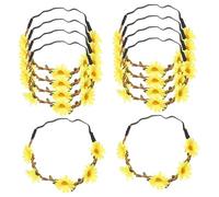 Beaupretty 10pcs Artificial Flower Hairband Daisy Hair Wreath for Women Girls Wedding Festival Party Decorative Hair Accessory