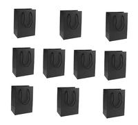 Beaupretty 10Pcs Black Kraft Paper Tote Bags Favors Bag for Treats Candies and Packaging Versatile Storage for Parties Bakeries and Cafes