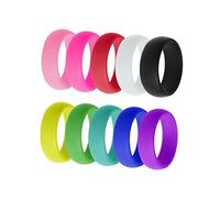 Beaupretty 10pcs Boho Jewelry Rings Mixed Colors Silicone Wedding Ring for Women Men for Workout