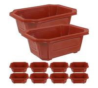 Beaupretty 10pcs Bonsai Pot Rectangular Planter Ornament Vintage Style Lightweight Practical Red Plastic for Planting in Your Garden