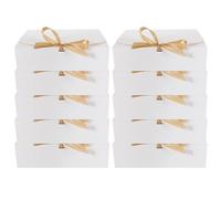 Beaupretty 10Pcs Bridal Proposal Boxes with Ribbon Folding Lid White Cardboard Boxes for Bridesmaid, Maid of Honor, and Wedding Party Packaging