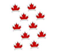 Beaupretty 10PCS Canadian Maple Leaf Brooch Lightweight Alloy Metal Enamel Pins with Secure Butterfly Clasp for Jackets Suits Scarves Seasonal Red Lapel Pins for Men and Women